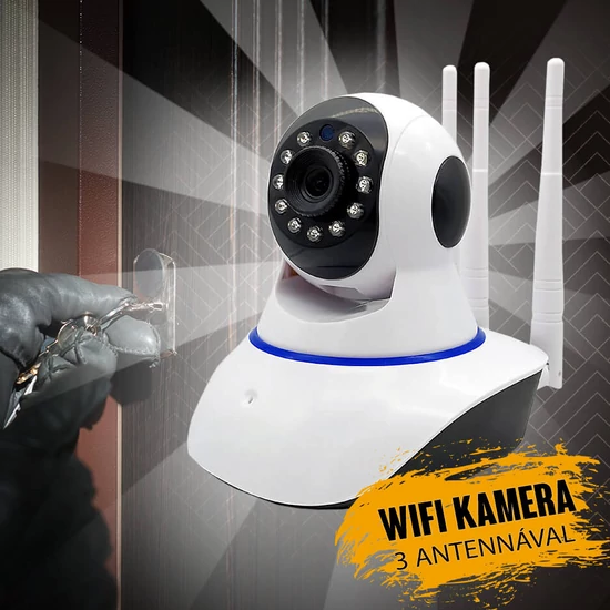 WIFI ONVIF IP kamera 3 antennával - Alkatrésznek!