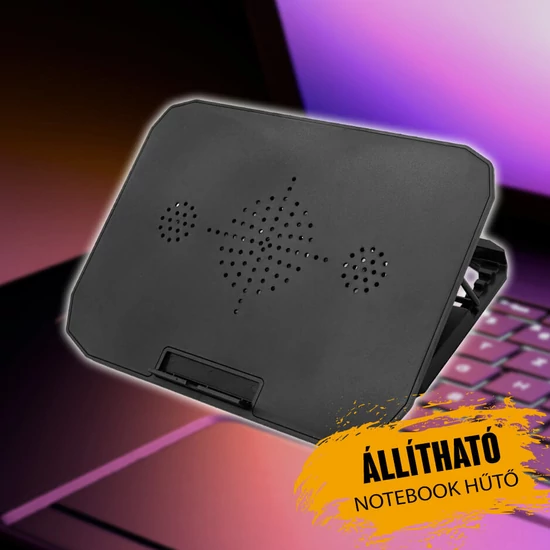 Többfunkciós állítható notebook hűtő ventilátorral