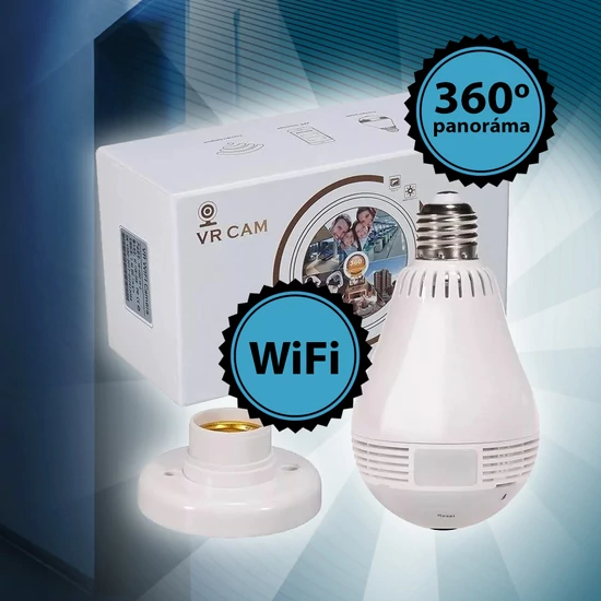 360 panoráma LED izzónak álcázott biztonsági wifi kamera