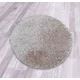 Puffy egyszínű kerek szőnyeg 120cm - világosbarna