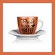 Kerámia csésze, csészealjjal FRESH MORNING COFFEE 90ml, bronz 60325051