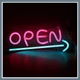 Neon LED világító dekoráció - &quot;Open&quot; felirat UJA5522