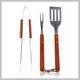 HAPPY GREEN BBQ grillkészlet, 3 db, fa, lapos 
5012055-A