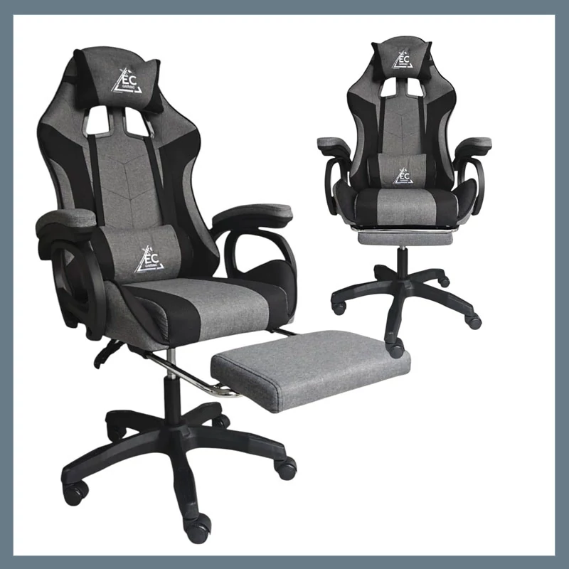 STRIKE forgatható gamer szék lábtartóval szürke KO40SZ