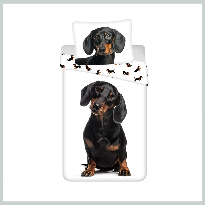 Kutyás Tacskó Dachshund ágyneműhuzat 140×200cm, 70×90 cm JFK037829