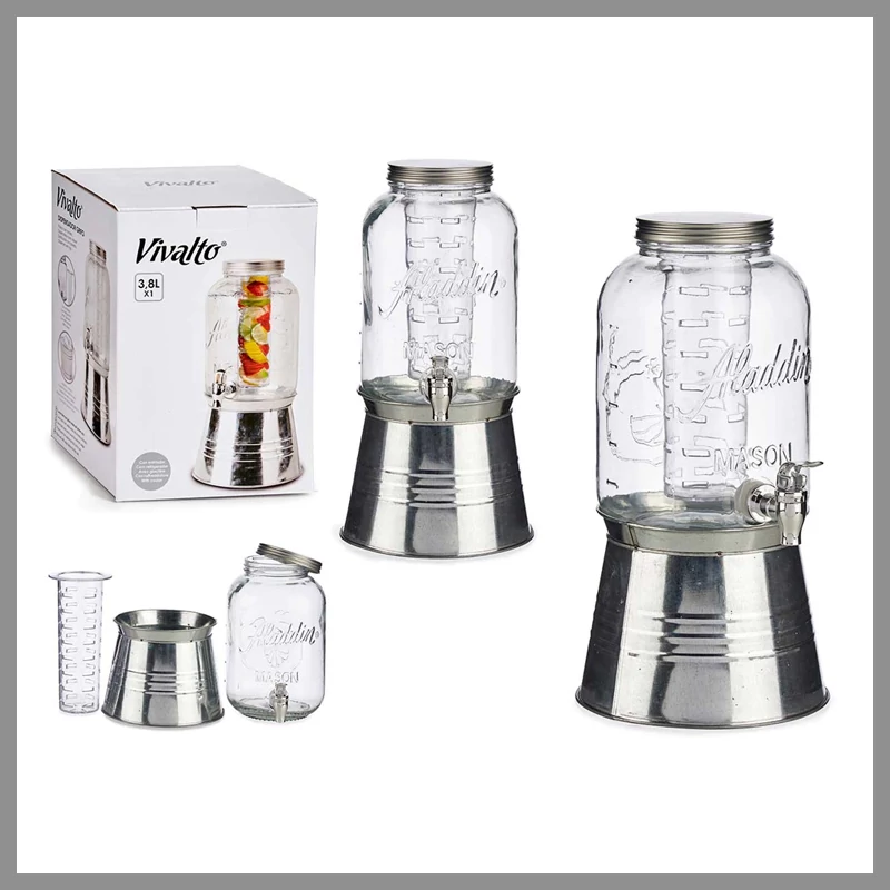 Kancsó állvánnyal és hűtővel, 3800 ml, szürke 77349