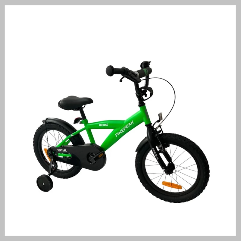 Gyermek kerékpár segédkerekekkel zöld, 16EXPLORERGREEN