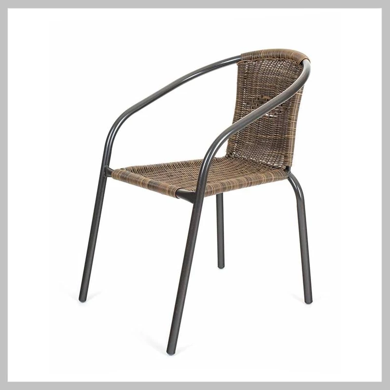 HAPPY GREEN RATAN szék, barna, acél lábakkal 50320100BA