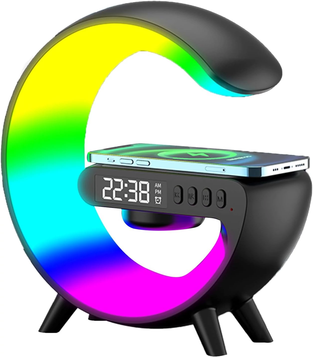 RGB LED Clock Bluetooth hangszóró vezeték nélküli töltő éjszakai lámpa – G63