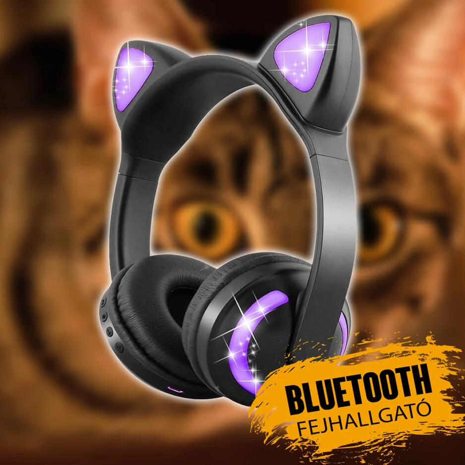 Bluetooth fejhallgató macskafüllel Y47