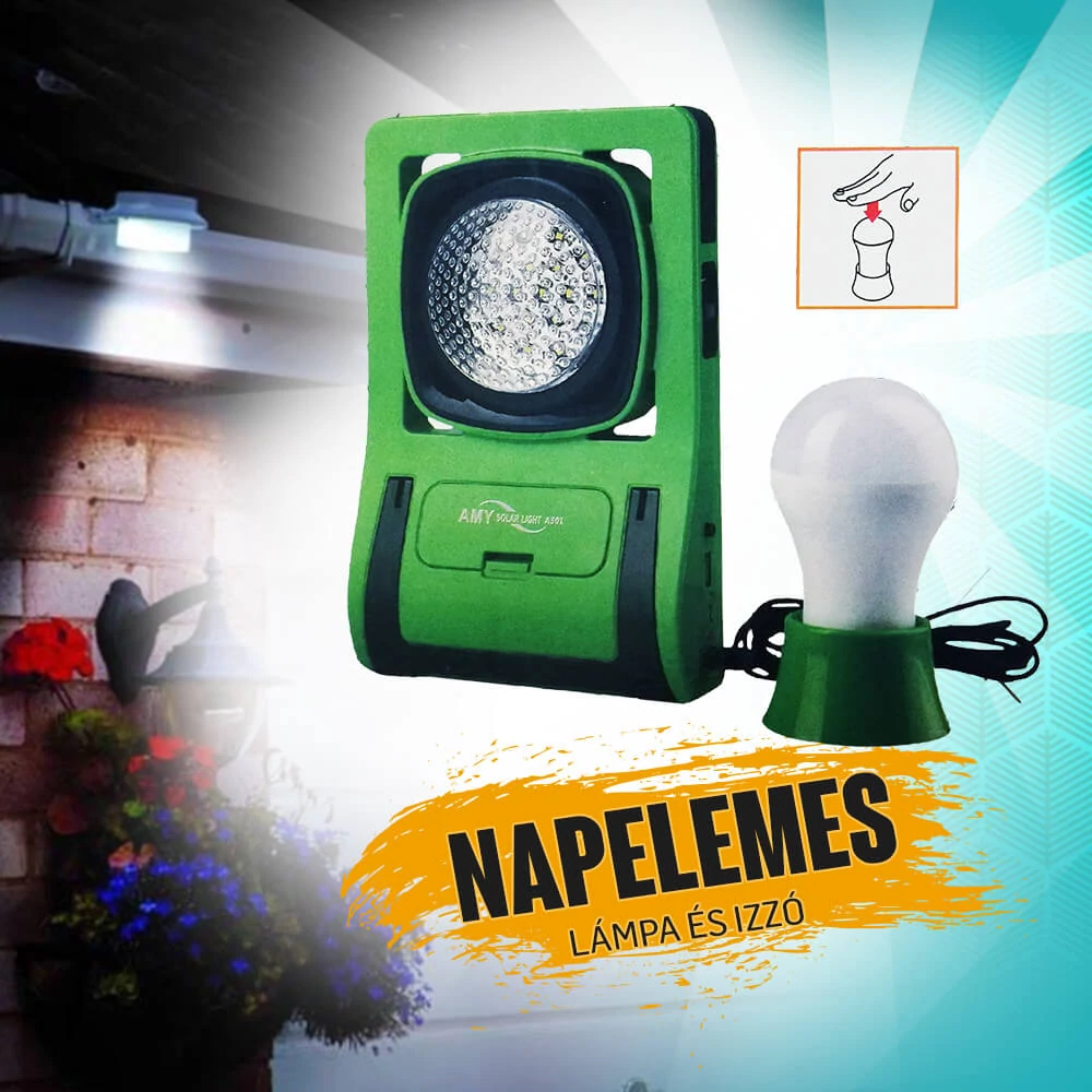 Solar napelemes led lámpák, power bank funkcióval A301